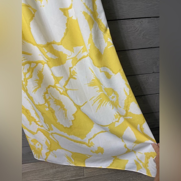 Ann Taylor LOFT Yellow White Floral Ruffle Top Maxi Dress Sz 8 - Picture 11 of 16